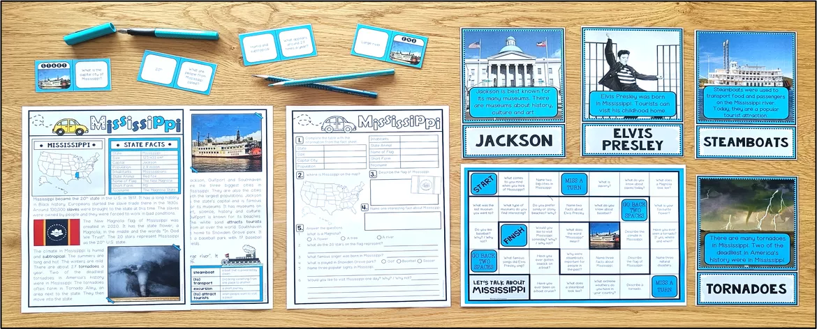 Bild in der Beschreibung des Unterrichtsmaterials USA - Mississippi (Fact Sheets, Worksheets and Games) von Unterrichtmitspass #1
