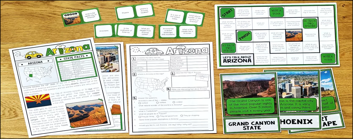 Bild in der Beschreibung des Unterrichtsmaterials USA - Arizona (Fact Sheets, Worksheets and Games) von Unterrichtmitspass #1