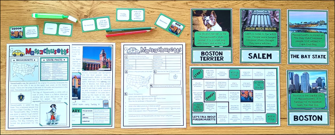Bild in der Beschreibung des Unterrichtsmaterials USA - Massachusetts (Fact Sheets, Worksheets and Games) von Unterrichtmitspass #1