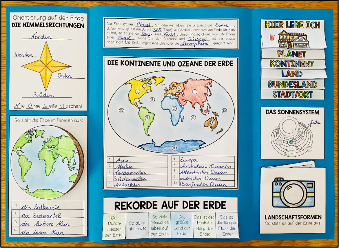 Bild in der Beschreibung des Unterrichtsmaterials DIE ERDE - Lernwerkstatt + Lapbook von Unterrichtmitspass #2