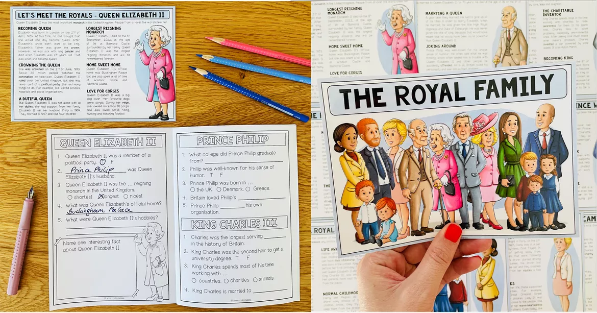 Bild in der Beschreibung des Unterrichtsmaterials The Royal Family - Fact Cards (Reading Cards) + Answer Booklet von MyTeachingFactory #1
