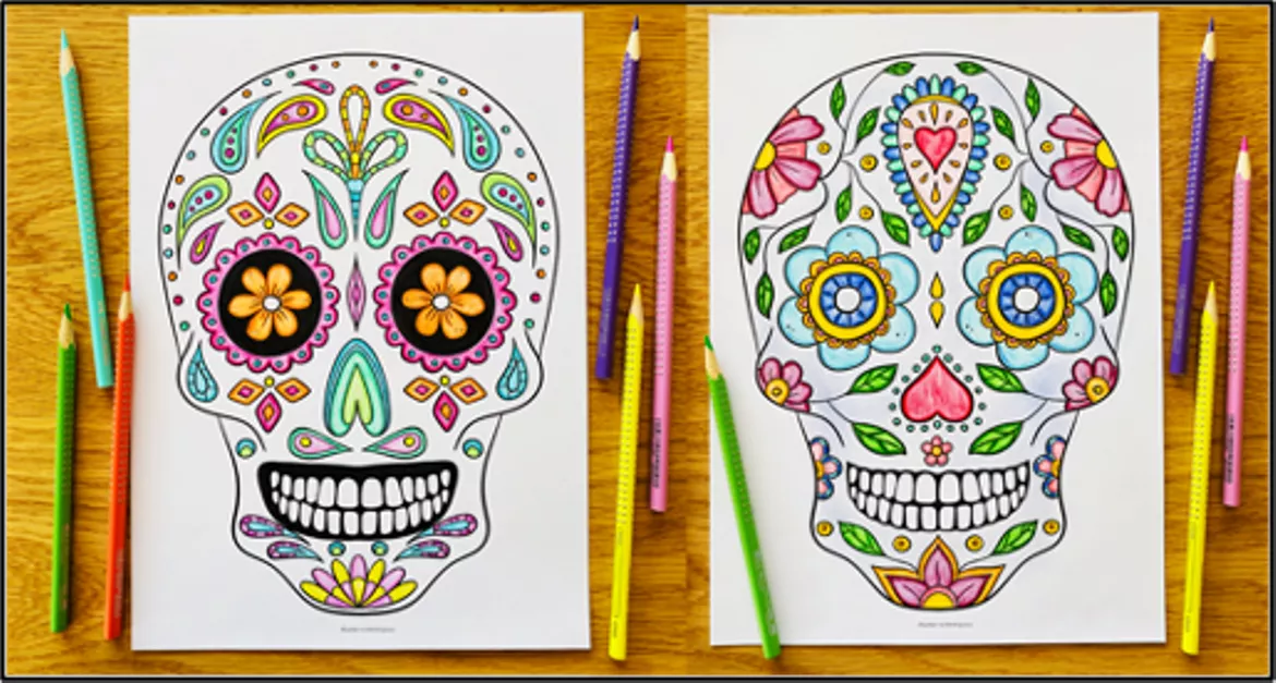 Bild in der Beschreibung des Unterrichtsmaterials CALAVERAS - Plantillas de dibujar von MyTeachingFactory #1