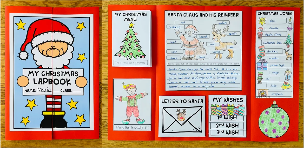 Bild in der Beschreibung des Unterrichtsmaterials CHRISTMAS - Lapbook (Reading, Writing, Vocabulary Work, ...) von MyTeachingFactory #1