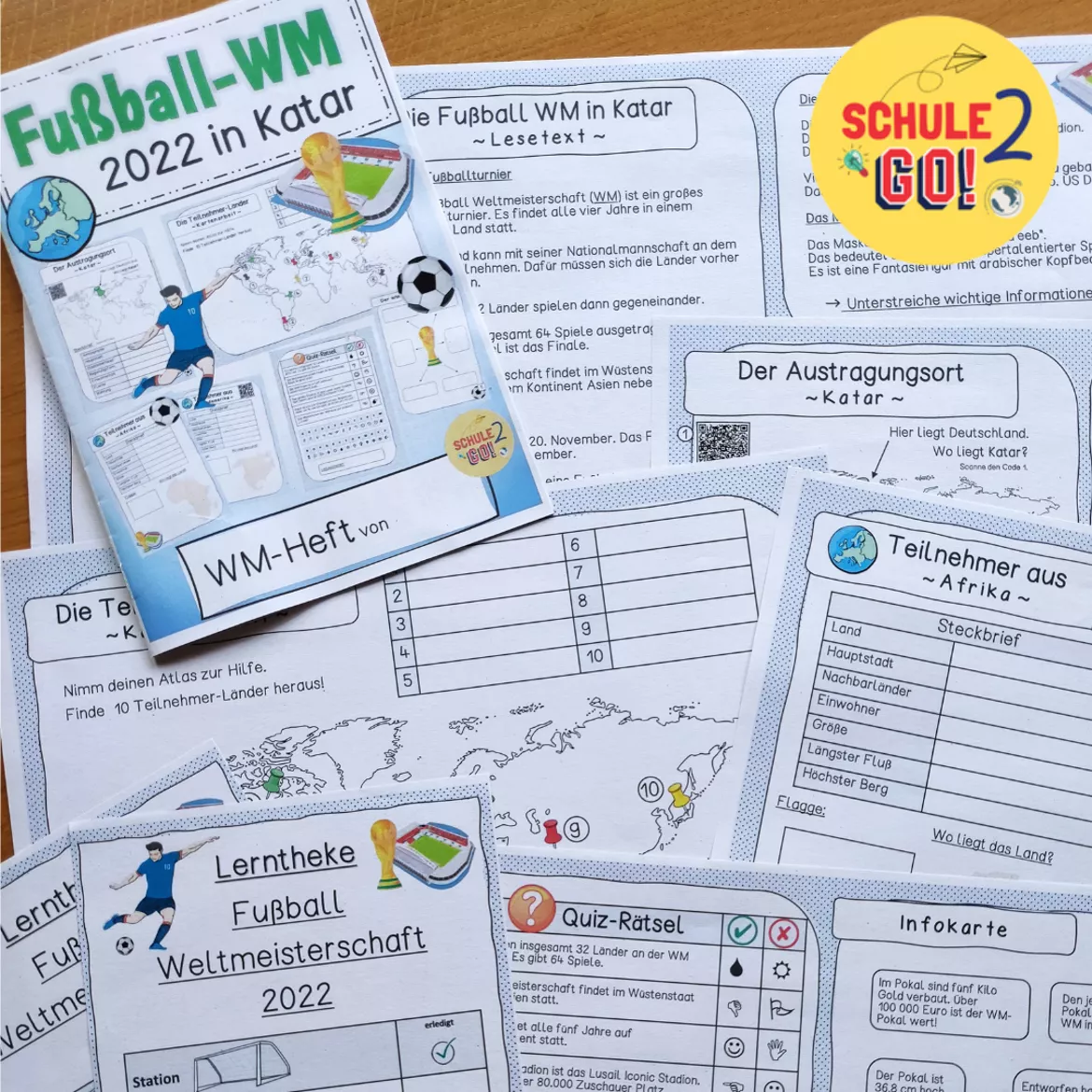 Bild in der Beschreibung des Unterrichtsmaterials Fußball WM 2022 Katar/ Lerntheke / Selbstlernheft / Weltmeisterschaft von Schule2go #2