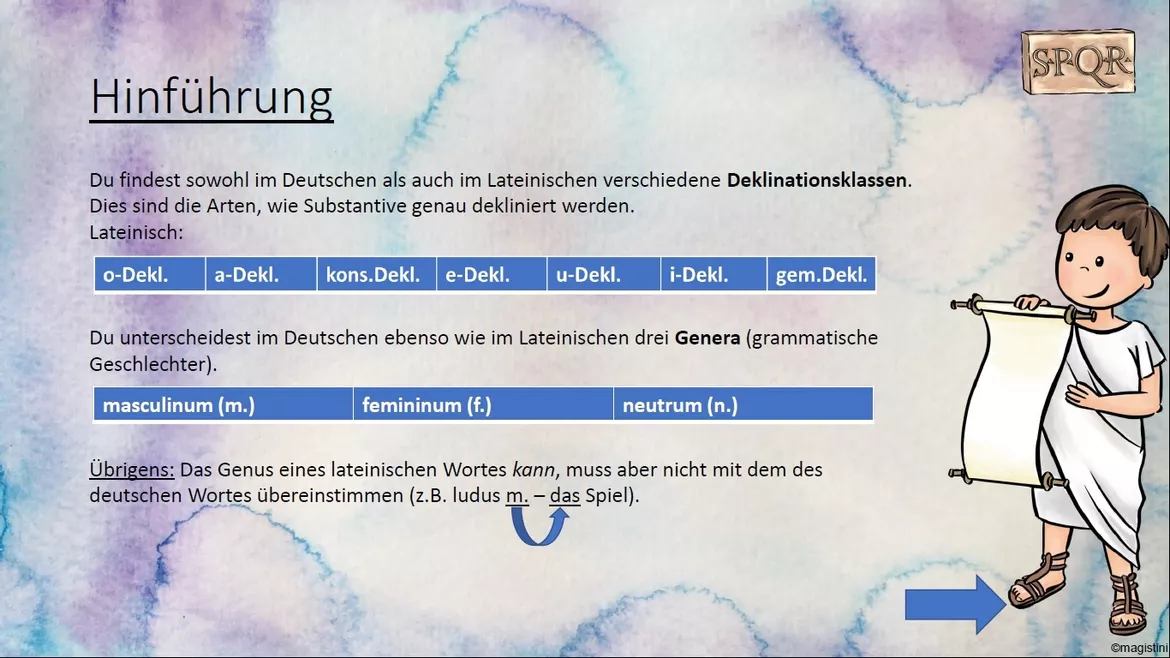 Bild in der Beschreibung des Unterrichtsmaterials Übersicht: Deklination - Deklinationstabellen - Deklinationsklassen (Latein) von magistini #3