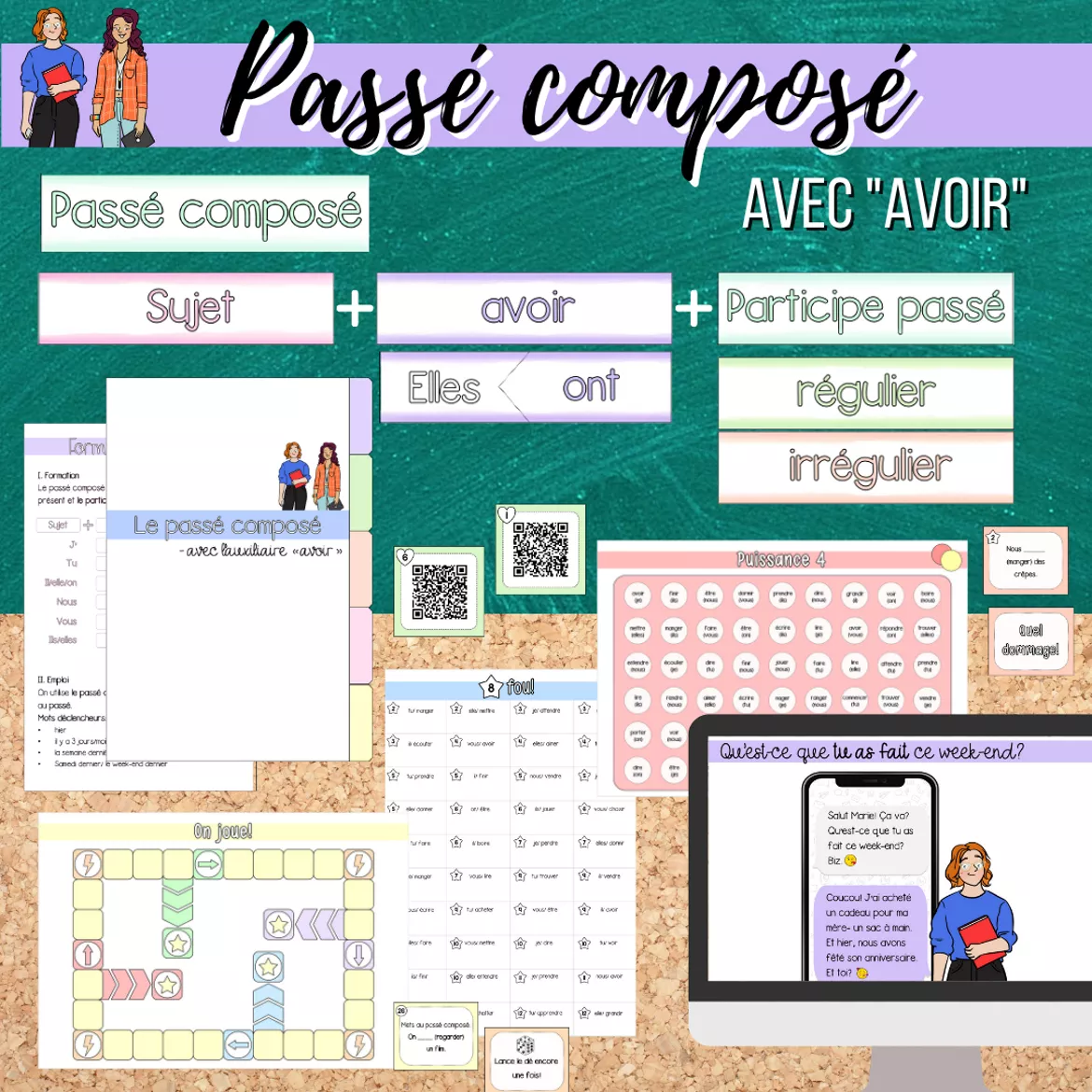 Bild in der Beschreibung des Unterrichtsmaterials Materialpaket: Passé composé avec "avoir" (inkl. Spielesammlung) von Mme_Sie #1