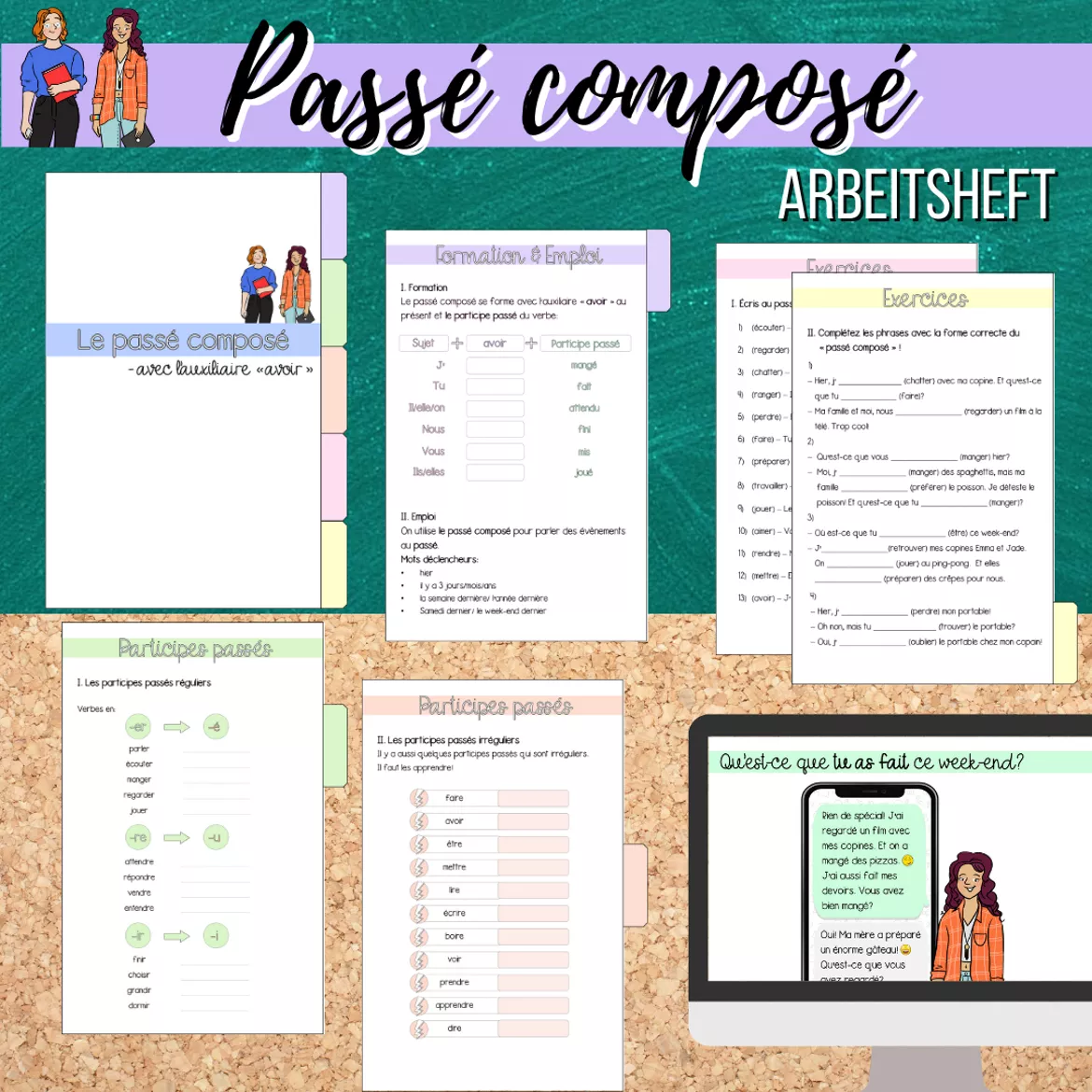 Bild in der Beschreibung des Unterrichtsmaterials Materialpaket: Passé composé avec "avoir" (inkl. Spielesammlung) von Mme_Sie #2