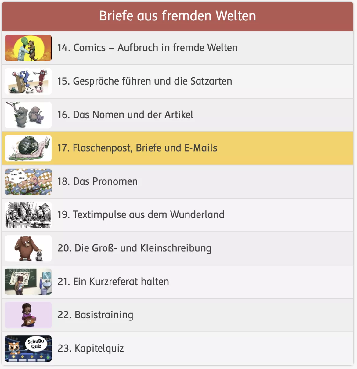 Bild in der Beschreibung des Unterrichtsmaterials Flaschenpost, Briefe und E-Mails (interaktiv) von SchuBu.digitaleSchulbücher #1