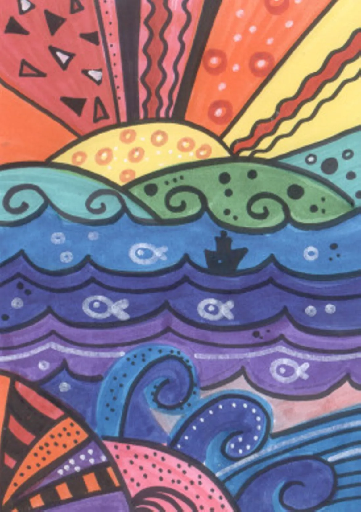 Bild in der Beschreibung des Unterrichtsmaterials Pop Art Landschaft gestalten von ARTISFUN #1