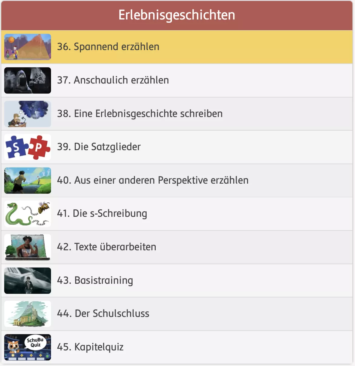 Bild in der Beschreibung des Unterrichtsmaterials Spannend erzählen (interaktiv) von SchuBu.digitaleSchulbücher #1