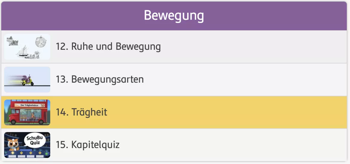 Bild in der Beschreibung des Unterrichtsmaterials Die Trägheit (interaktiv) von SchuBu.digitaleSchulbücher #1