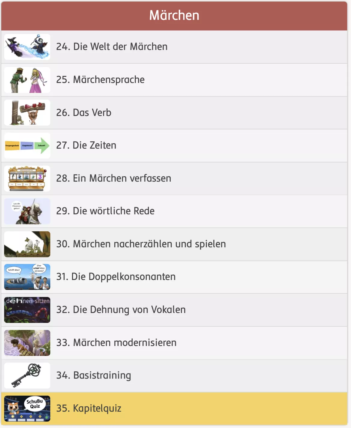 Bild in der Beschreibung des Unterrichtsmaterials Märchenquiz (interaktiv) von SchuBu.digitaleSchulbücher #1