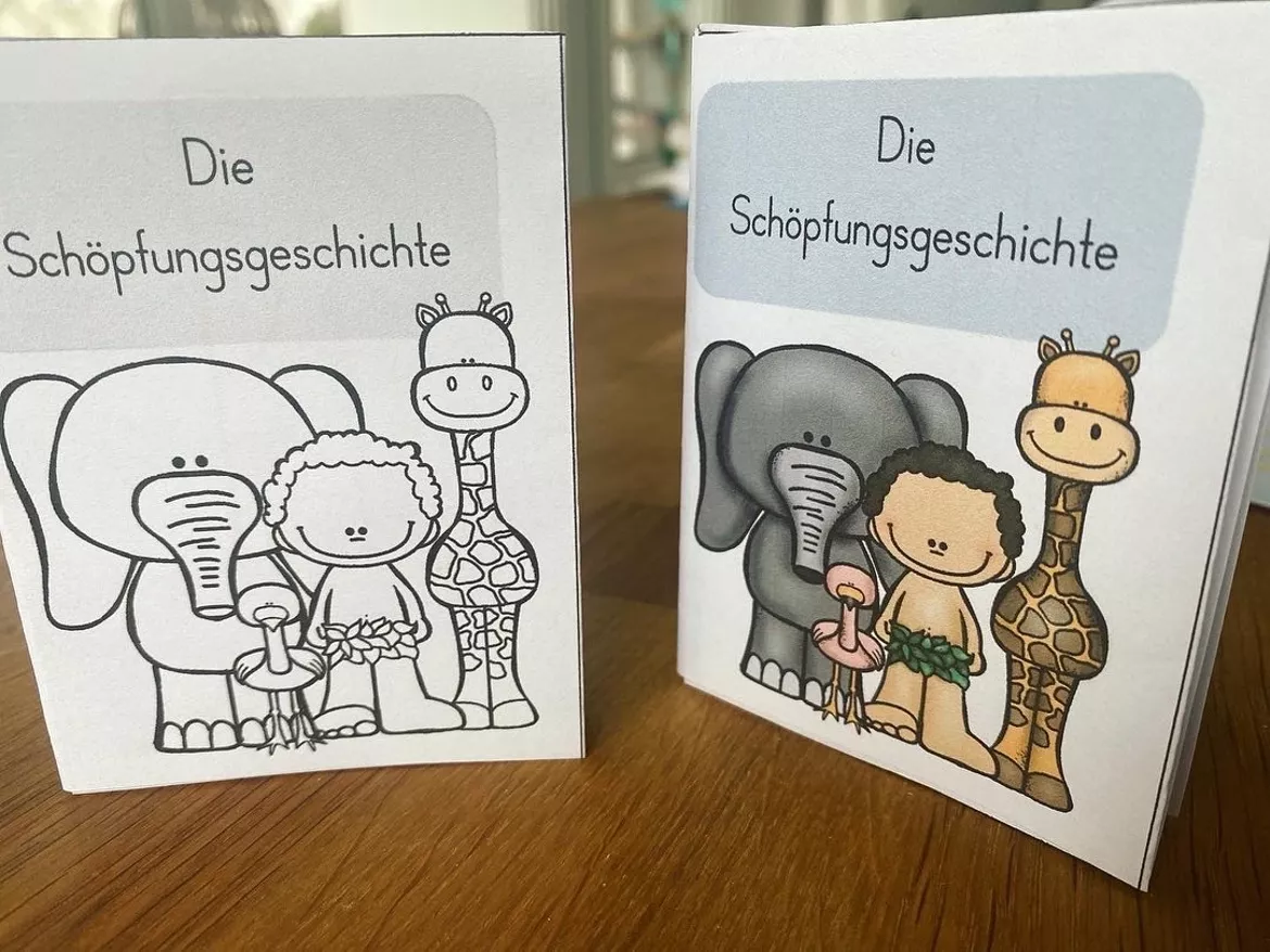 Bild in der Beschreibung des Unterrichtsmaterials Die Schöpfungsgeschichte - Faltbuch von Grundschulimpulse #1