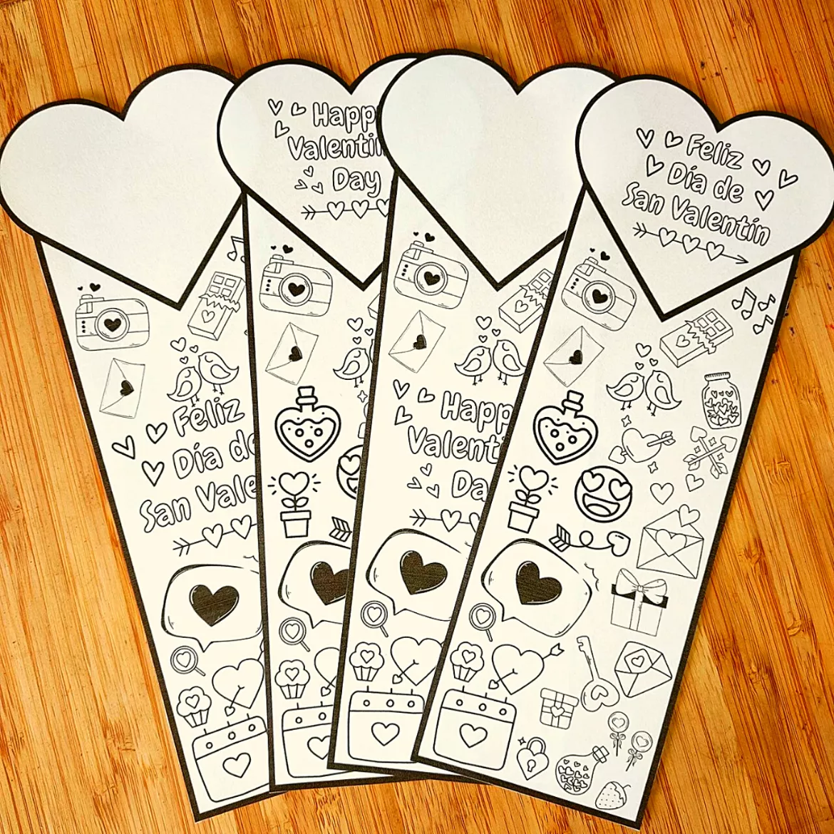 Bild in der Beschreibung des Unterrichtsmaterials Marcapáginas de San Valentín von Learn and Play #1