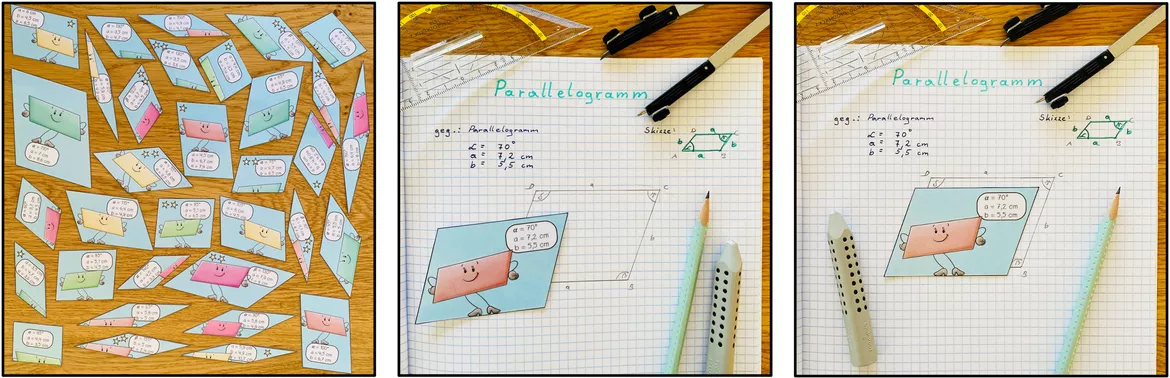 Bild in der Beschreibung des Unterrichtsmaterials PARALLELOGRAMM - Überprüfungsvierecke (Vierecke + Arbeitsblätter) von Unterrichtmitspass #1