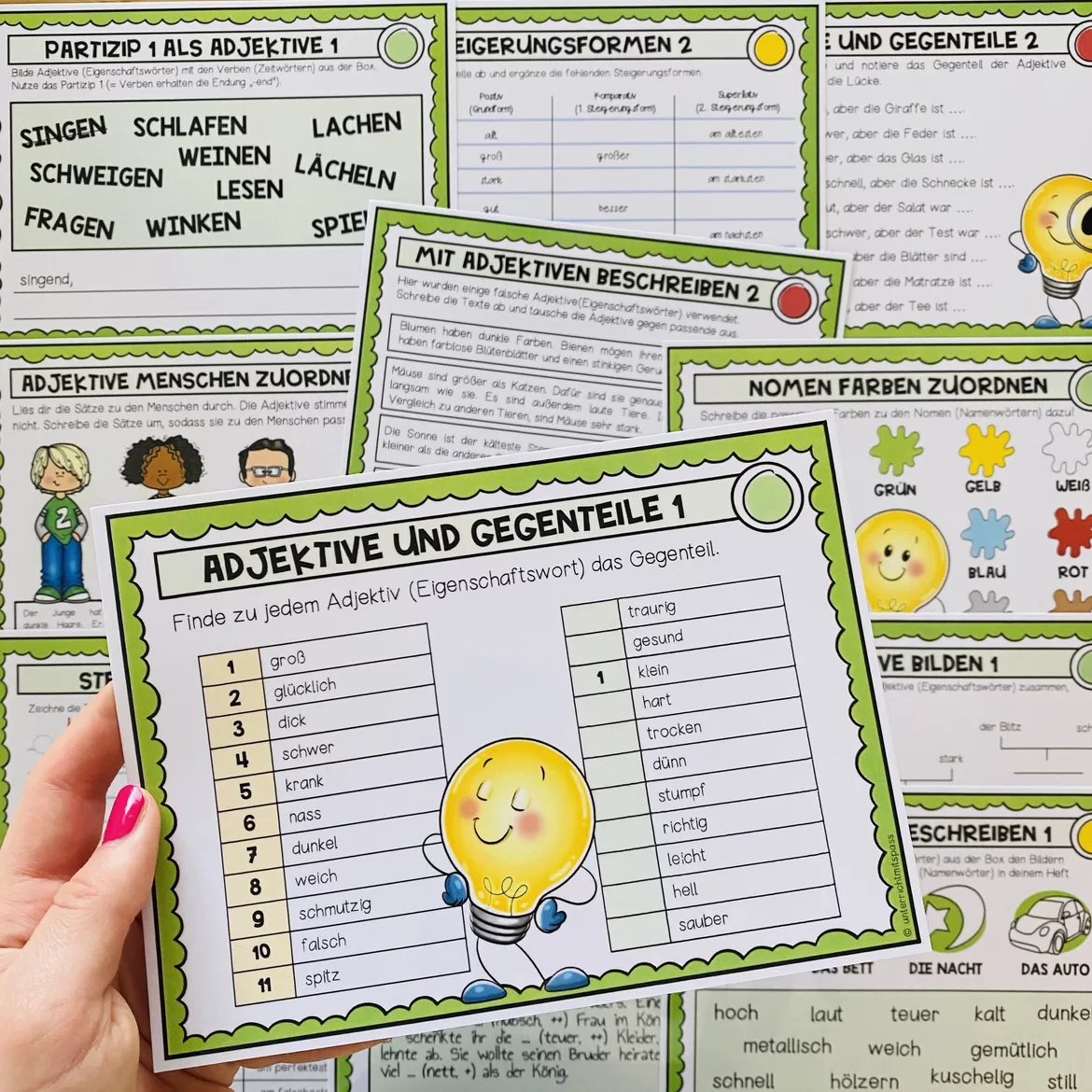 Bild in der Beschreibung des Unterrichtsmaterials ADJEKTIVE - Lerncenter / Lerntheke (4./5. Schulstufe) von Unterrichtmitspass #2