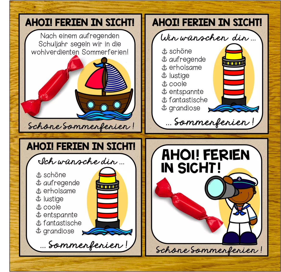 Bild in der Beschreibung des Unterrichtsmaterials Feriengruß / Feriengeschenk - Ahoi! Ferien in Sicht! von Unterrichtmitspass #1