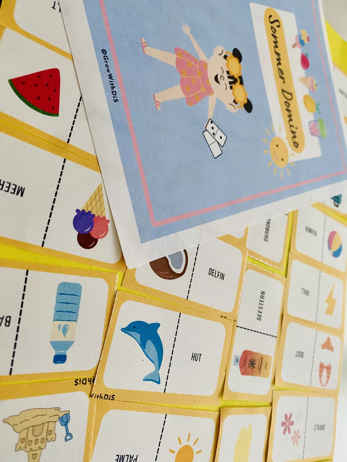 Bild in der Beschreibung des Unterrichtsmaterials Sommer Domino 2.-4.Klasse ☀️🏝️ von GrowWithDiS #1