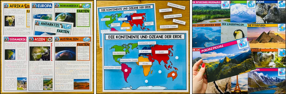 Bild in der Beschreibung des Unterrichtsmaterials KONTINENTE UND OZEANE DER ERDE - Materialpaket von Unterrichtmitspass #2