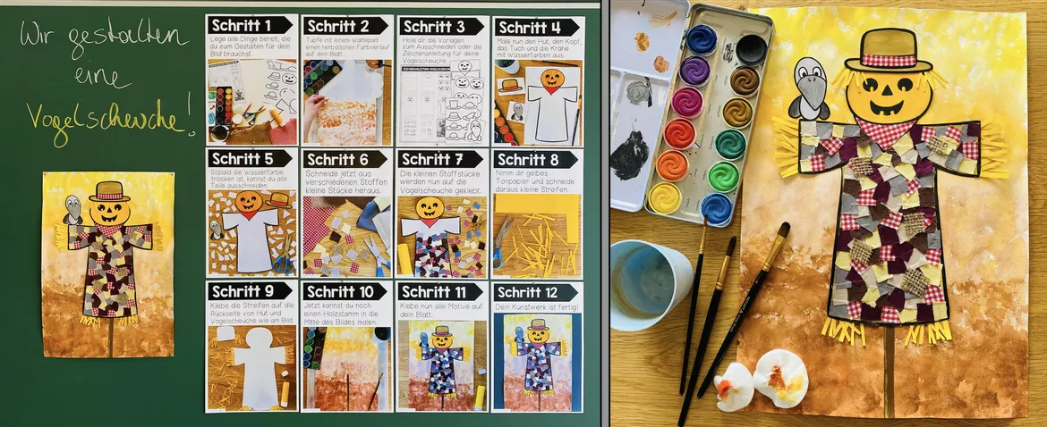 Bild in der Beschreibung des Unterrichtsmaterials VOGELSCHEUCHE - Kunstprojekt (fertig geplante Kunststunde) von Unterrichtmitspass #1