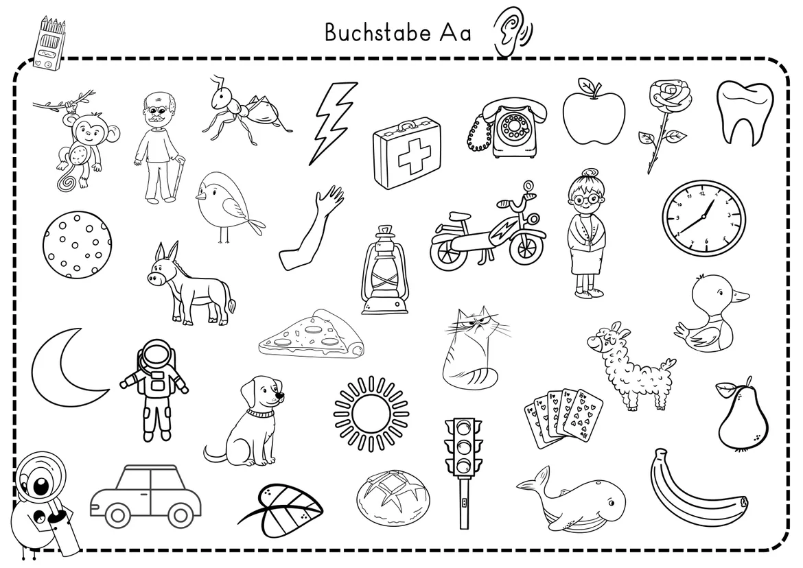 Bild in der Beschreibung des Unterrichtsmaterials Buchstabenheft Klasse 1 Buchstabe A, a. Buchstabeneinführung, Silbenkönig, Schreiben, Lesen von LernTagebuch #1