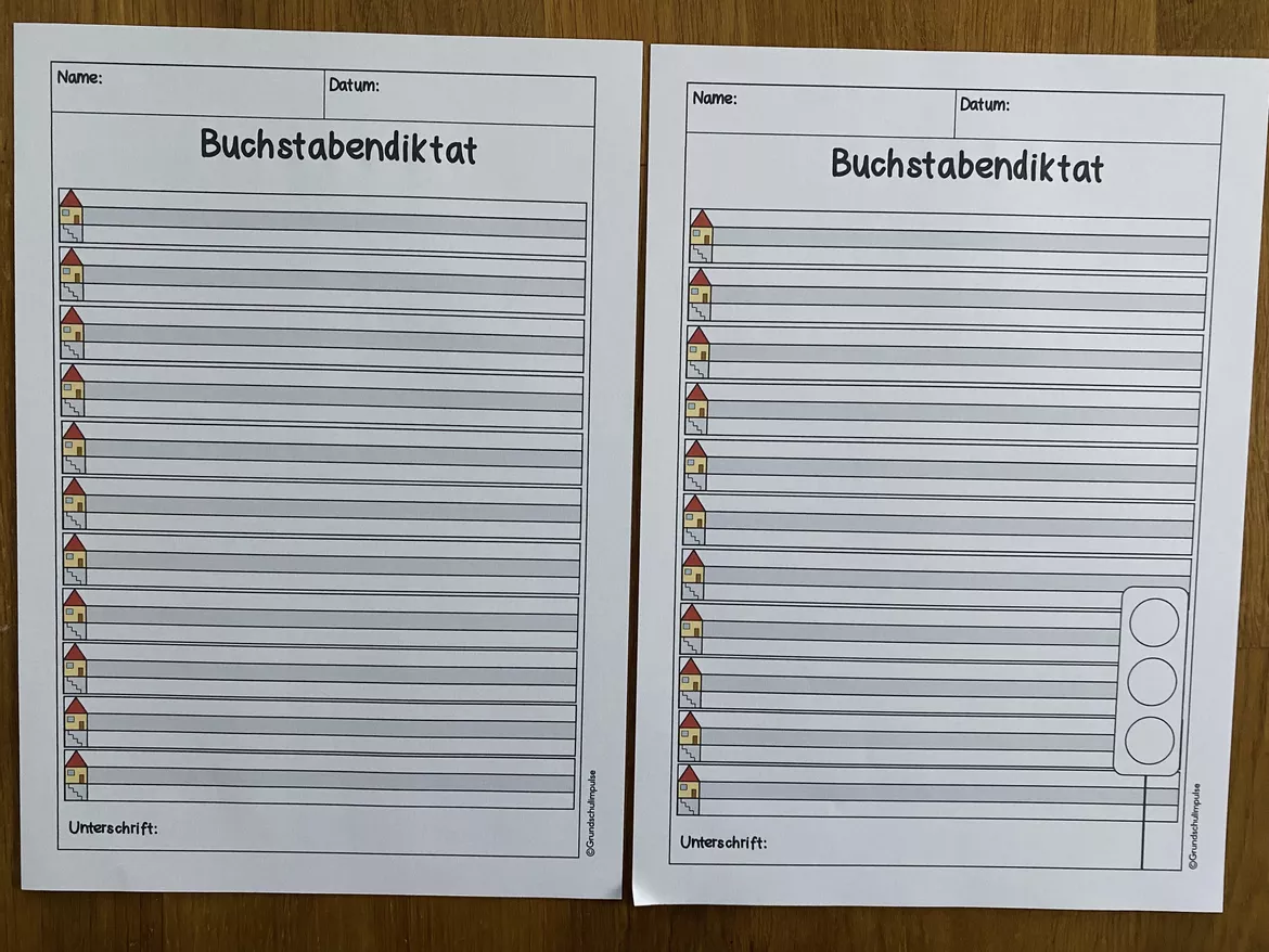 Bild in der Beschreibung des Unterrichtsmaterials Buchstabendiktat Klasse 1 - Vorlage von Grundschulimpulse #1