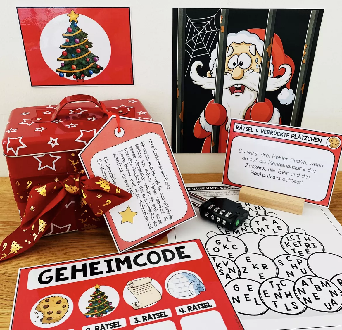 Bild in der Beschreibung des Unterrichtsmaterials RETTET DEN WEIHNACHTSMANN - Escape Room (Deutsch 4./5. Schulstufe) von Unterrichtmitspass #1