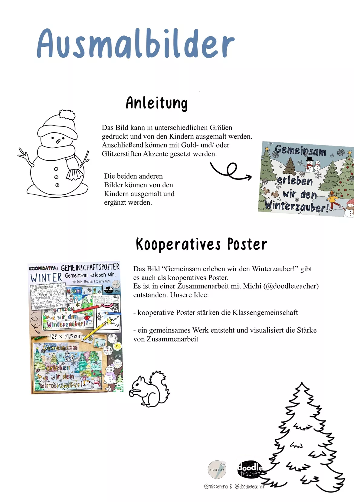 Bild in der Beschreibung des Unterrichtsmaterials Ausmalbilder „Gemeinsam erleben wir ..“/ Winter von misserena #1
