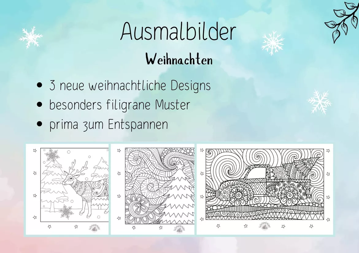 Bild in der Beschreibung des Unterrichtsmaterials Ausmalbilder Weihnachten 09 von SoSchönErklärt #1