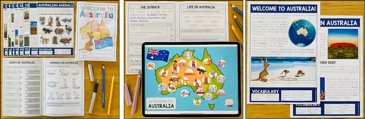 Bild in der Beschreibung des Unterrichtsmaterials AUSTRALIA - Lernwerkstatt von Unterrichtmitspass #1