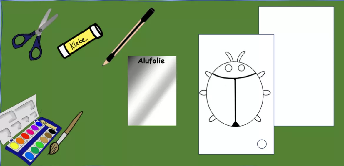 Bild in der Beschreibung des Unterrichtsmaterials Marienkäfer auf großer Reise (schwebend) 2 Versionen Frühling von Bastelkuh #1