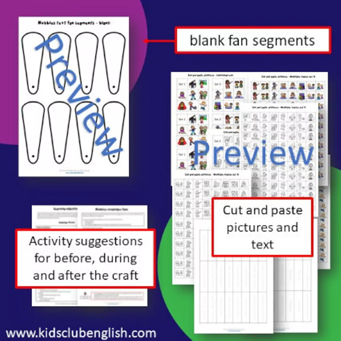 Bild in der Beschreibung des Unterrichtsmaterials Hobbies vocabulary fans | ESL EFL resource von Kids Club English with Fiona Hunter #3