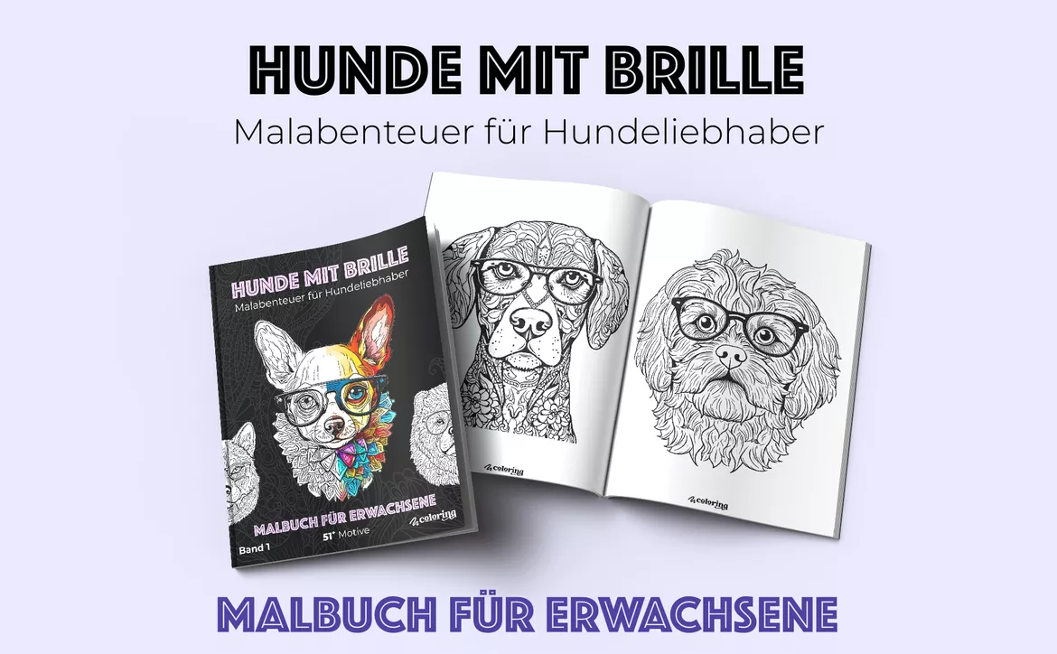 Bild in der Beschreibung des Unterrichtsmaterials Hunde Mit Brille ❊ Ausmalbilder (51 Malvorlagen) von colorinq #1