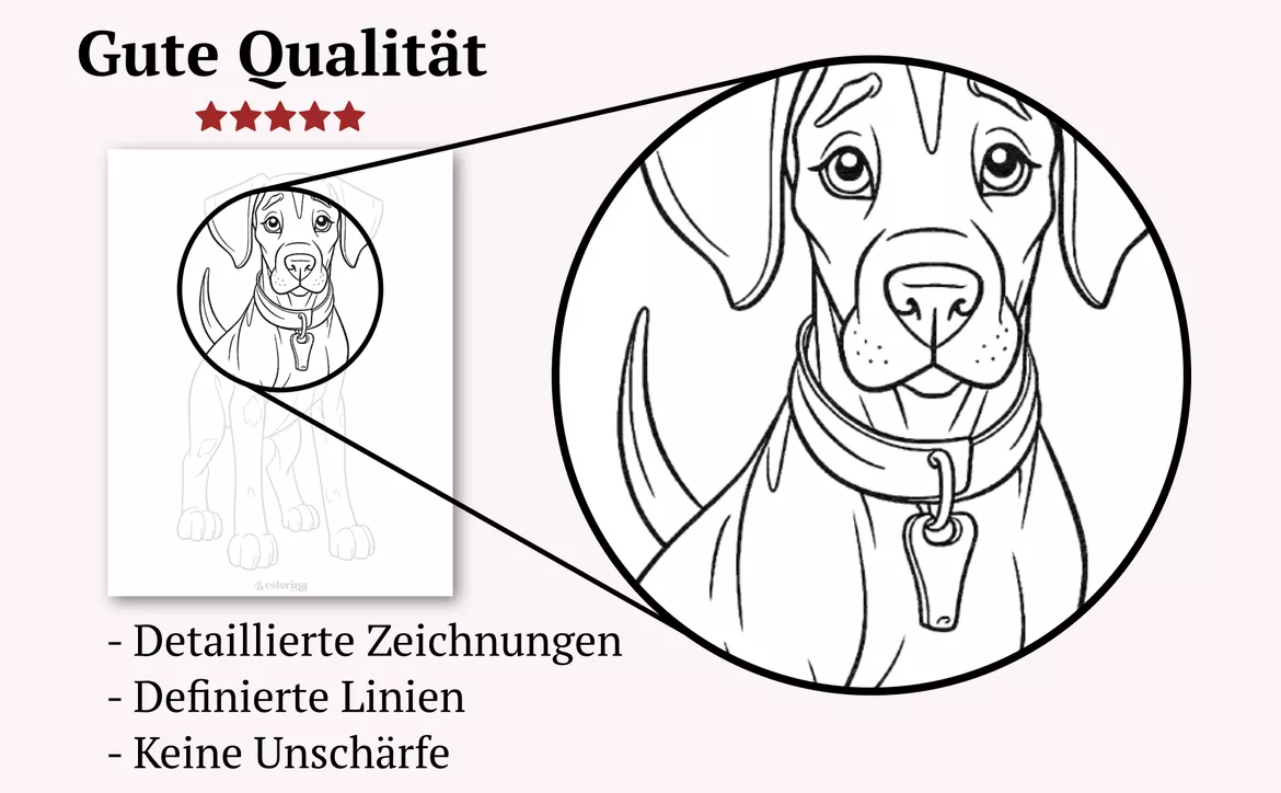 Bild in der Beschreibung des Unterrichtsmaterials Süße Hunde ❂ Ausmalbilder (26 Malvorlagen) von colorinq #4