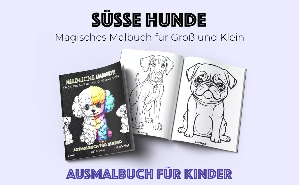Bild in der Beschreibung des Unterrichtsmaterials Süße Hunde ❂ Ausmalbilder (26 Malvorlagen) von colorinq #1