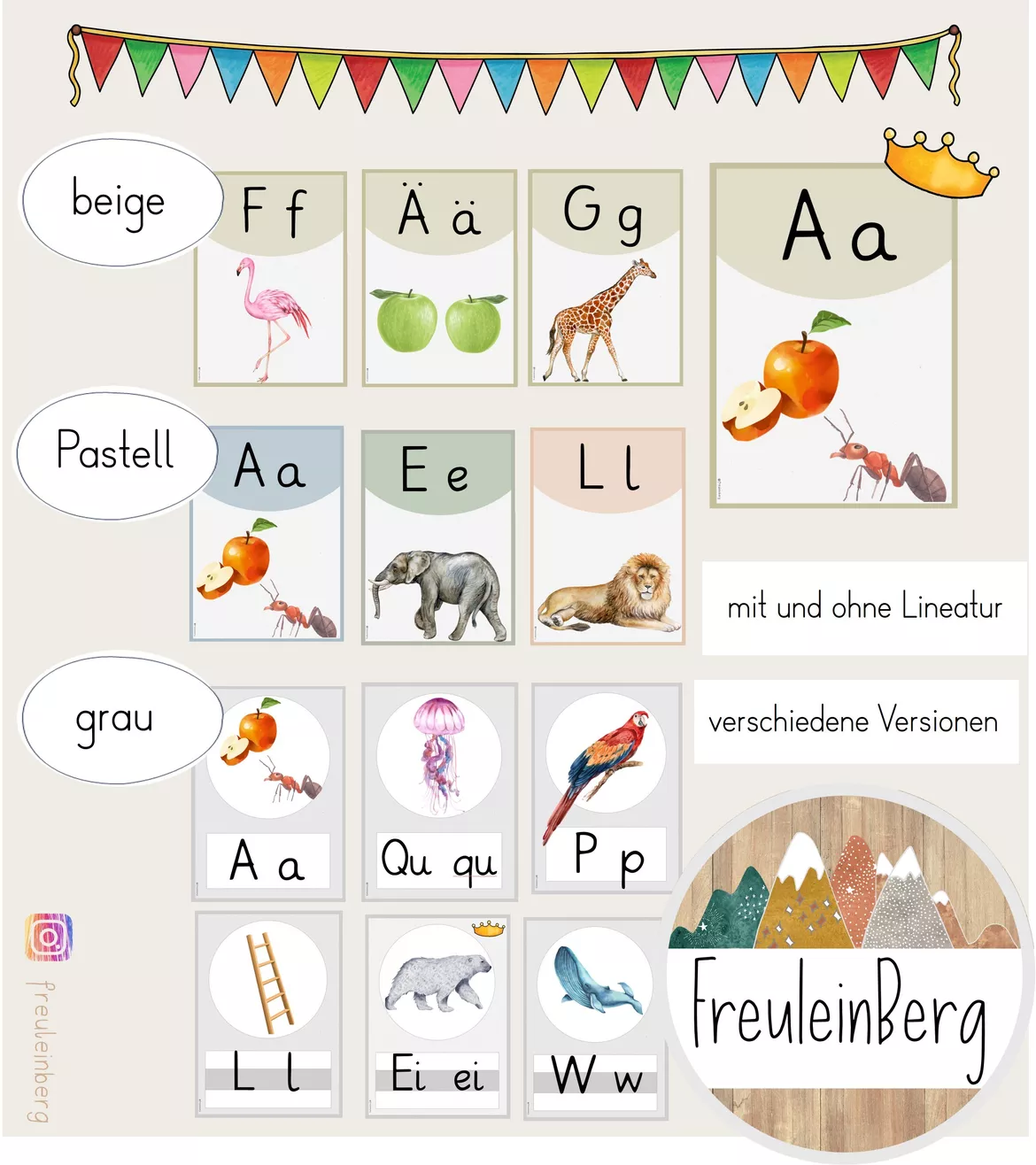 Bild in der Beschreibung des Unterrichtsmaterials Anlautposter - Anlautplakate - Buchstabenschilder von FreuleinBerg #1