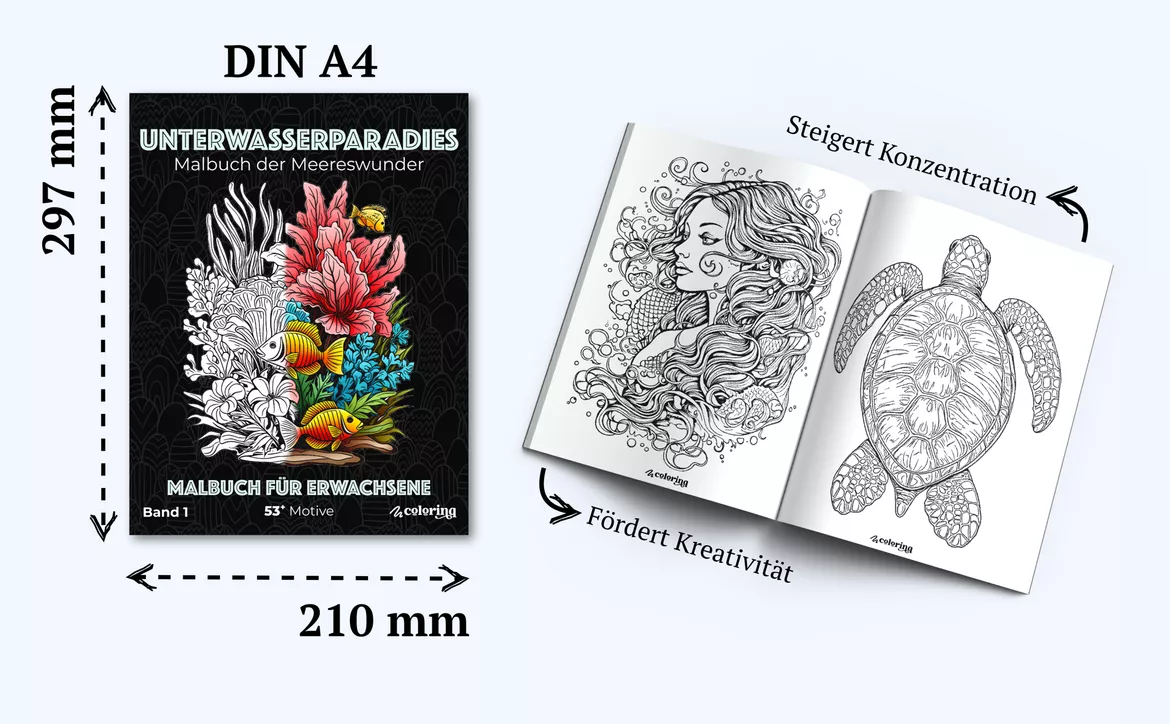 Bild in der Beschreibung des Unterrichtsmaterials Unterwasserparadies ❂ Ausmalbilder (54 Malvorlagen) - Meereswunder von colorinq #3