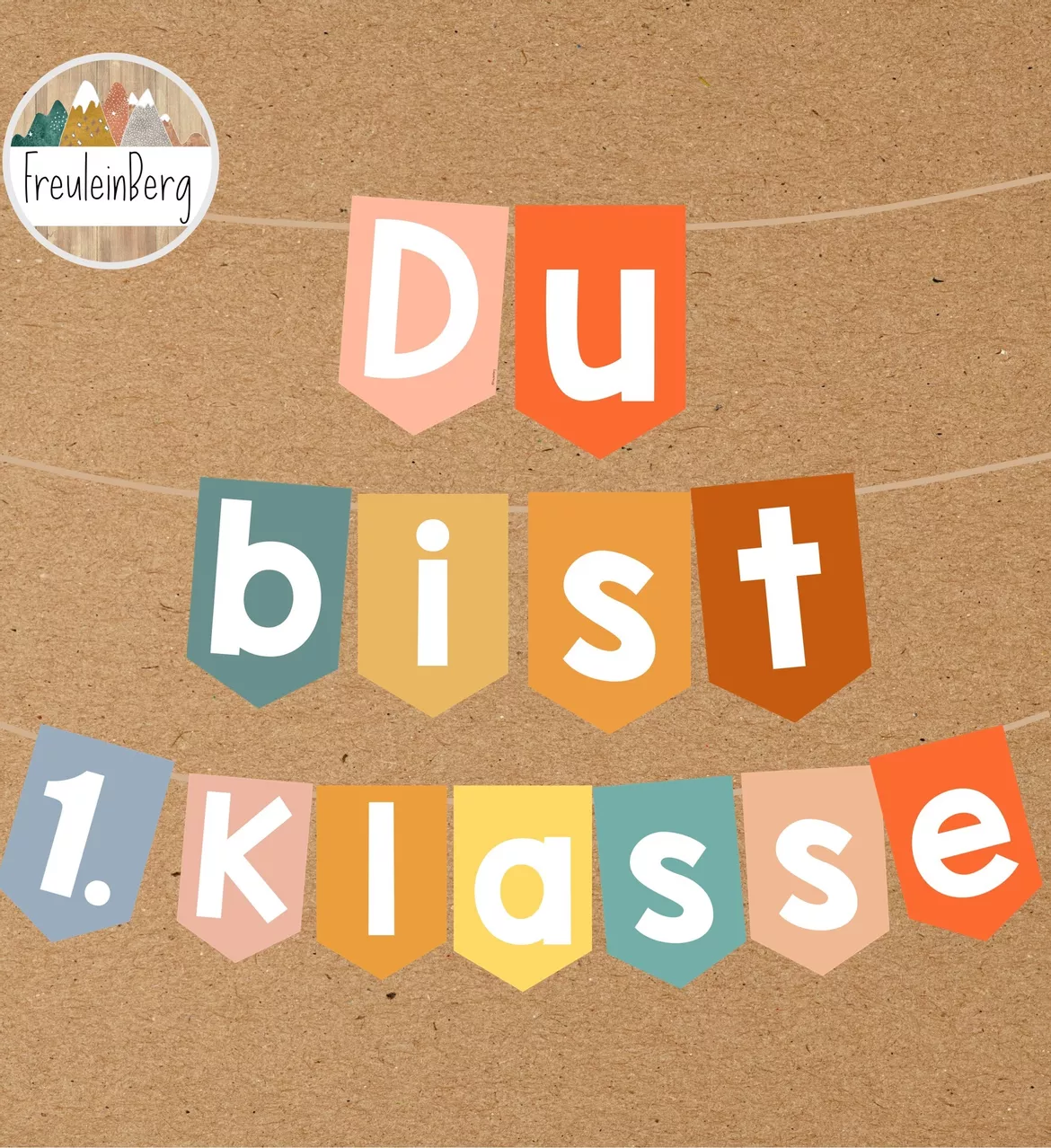 Bild in der Beschreibung des Unterrichtsmaterials Wimpelkette Einschulung - Du bist 1. Klasse! von FreuleinBerg #1