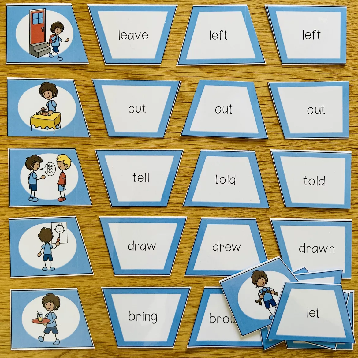 Bild in der Beschreibung des Unterrichtsmaterials IRREGULAR VERBS - Legespiel / Puzzles von Unterrichtmitspass #1