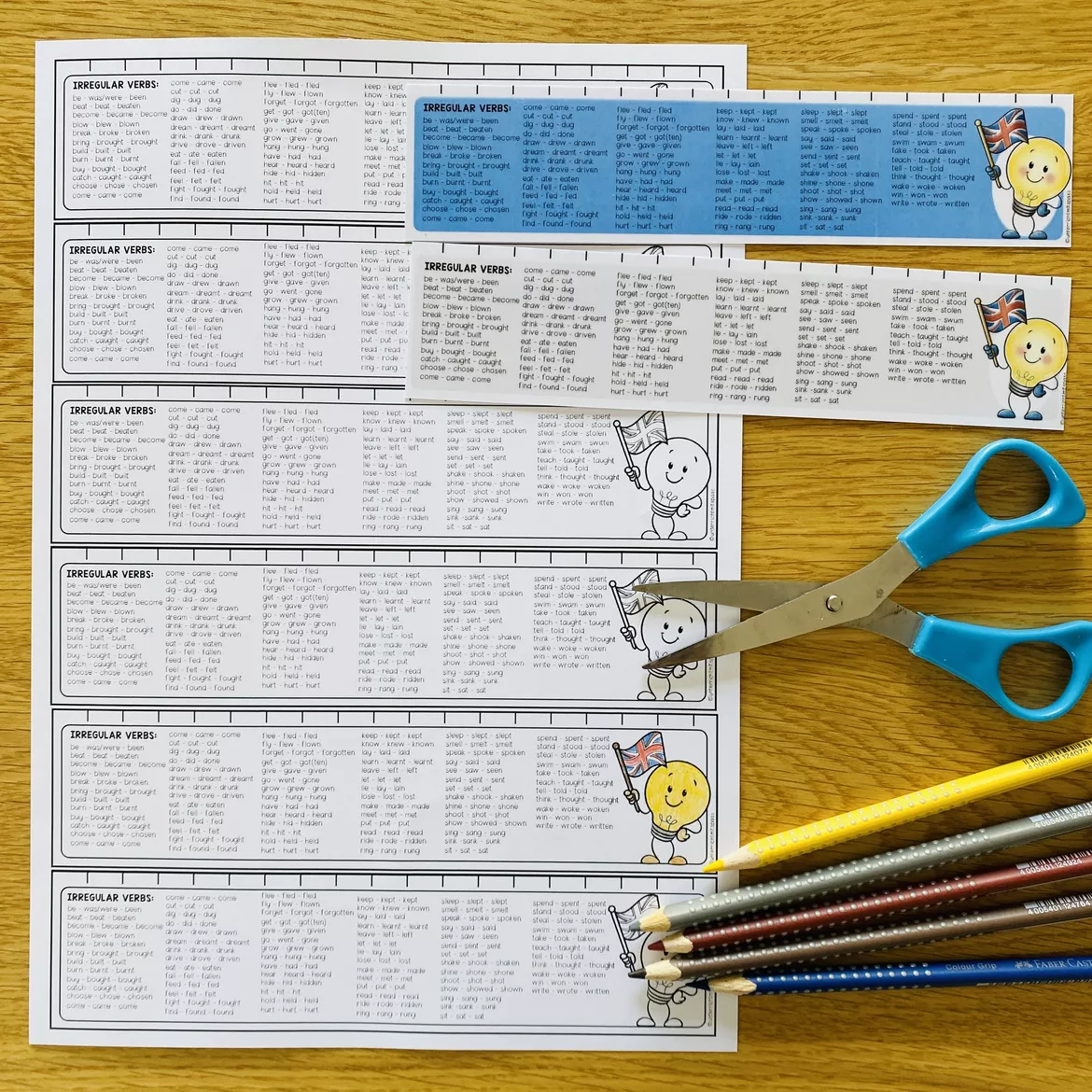 Bild in der Beschreibung des Unterrichtsmaterials IRREGULAR VERBS - Lineal von Unterrichtmitspass #1