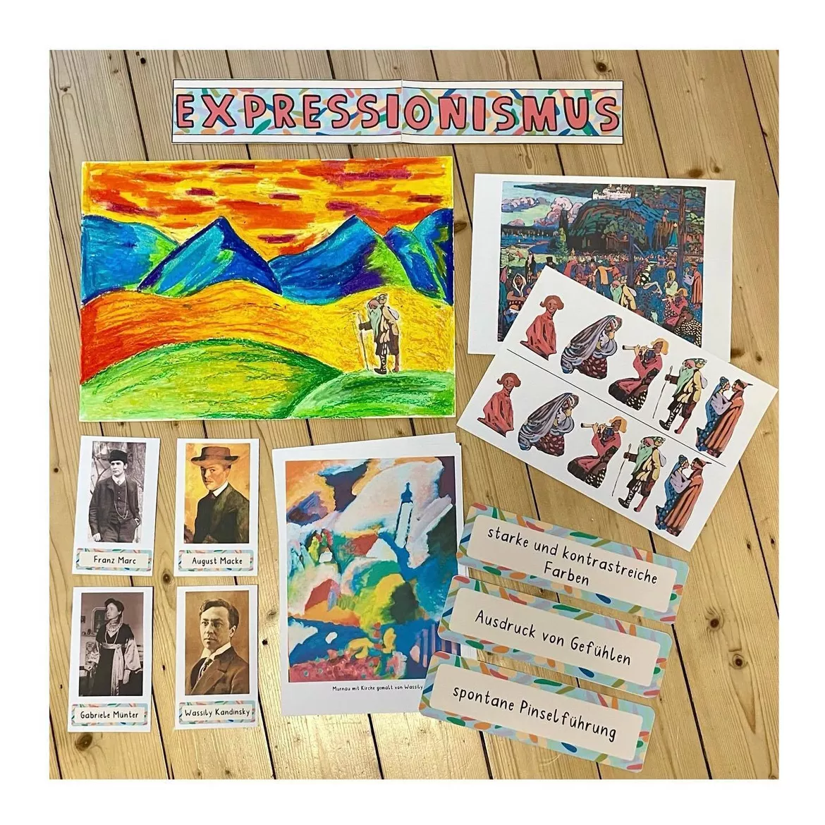 Bild in der Beschreibung des Unterrichtsmaterials Kunsteinheit: Kandinsky mal anders, Unterwegs im Expressionismus von Kreativ-Schwestern #1