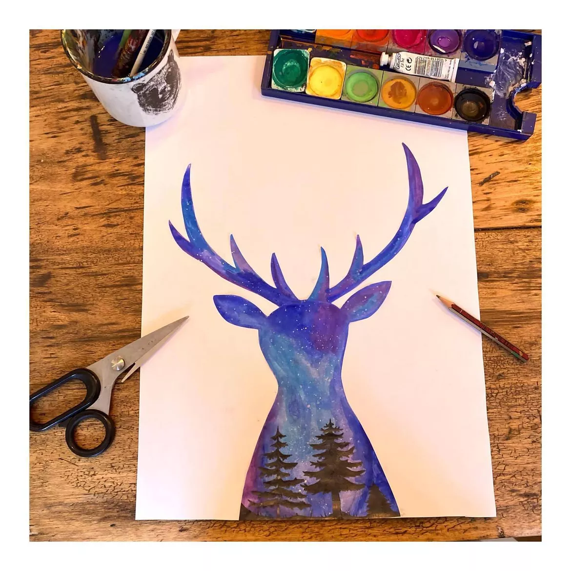 Bild in der Beschreibung des Unterrichtsmaterials Winterkunst, Kunst Grundschule Winter, Silhouetten Winter Tiere von Kreativ-Schwestern #1