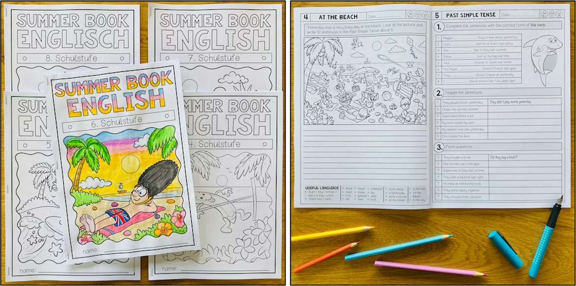 Bild in der Beschreibung des Unterrichtsmaterials ENGLISCH - FERIENHEFTE / WIEDERHOLUNGSHEFTE - SPARPAKET(4.-8. Schulstufe) von Unterrichtmitspass #1