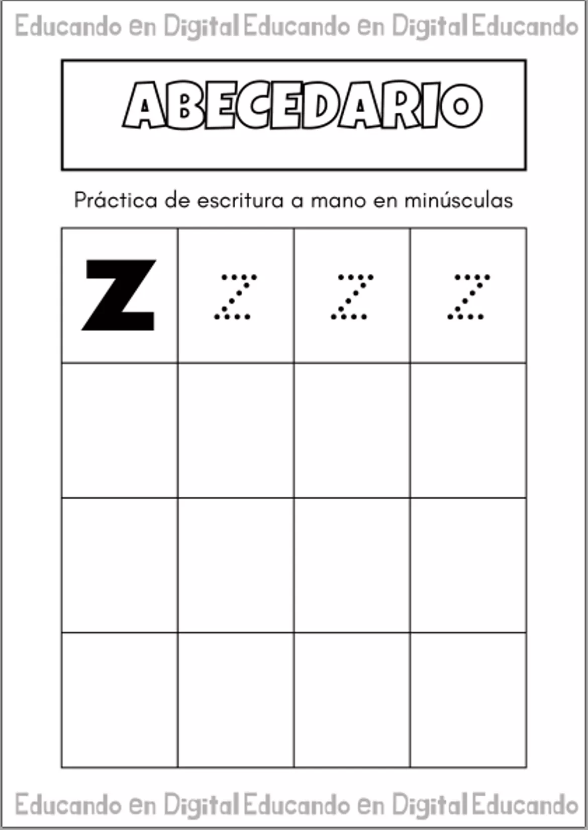 Bild in der Beschreibung des Unterrichtsmaterials Letras abecedario completo para trazar von Educando en Digital #4