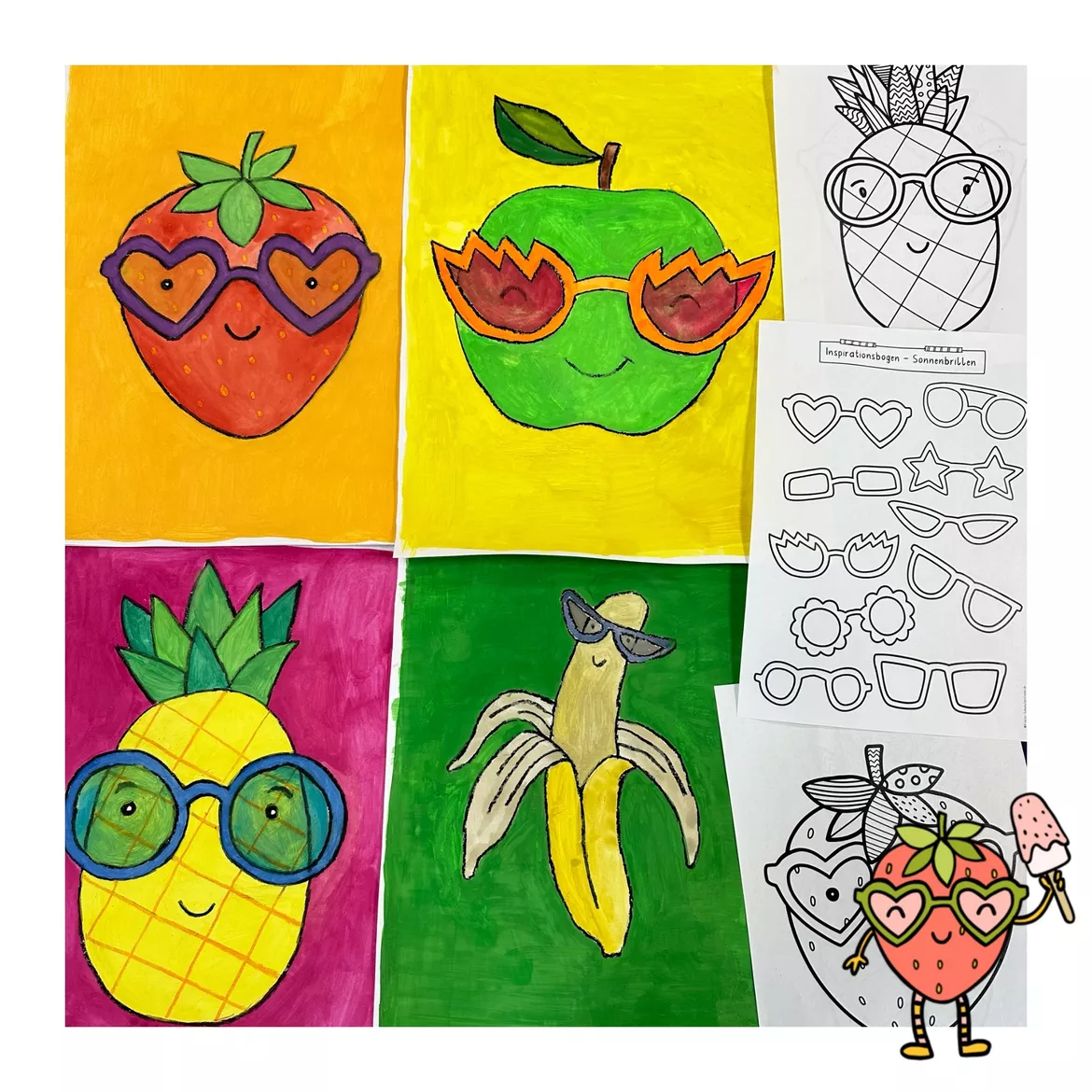 Bild in der Beschreibung des Unterrichtsmaterials Sparpaket Kunst im Sommer, Kunstprojekt Sommer, Wasserfarben und Ölkreiden von Kreativ-Schwestern #2