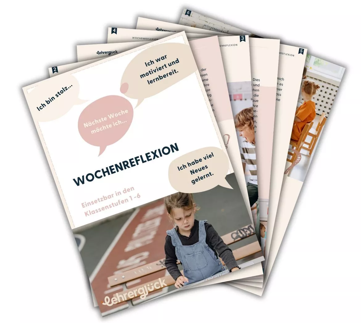 Bild in der Beschreibung des Unterrichtsmaterials Wochenreflexion_E-Book und Unterrichtsmaterial Klasse 1-6 von Lehrerglück #1