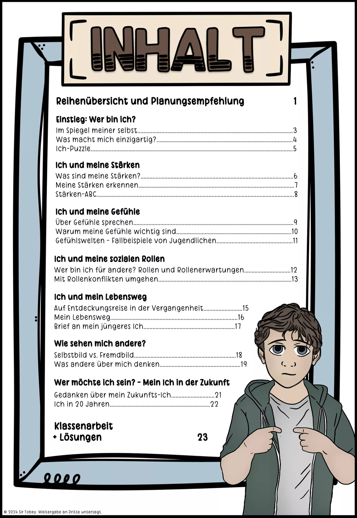 Bild in der Beschreibung des Unterrichtsmaterials Wer bin ich? Ethik Klasse 5 6 von Sir Tobey - Ethik mit Klasse und alles zum Schulstart #1