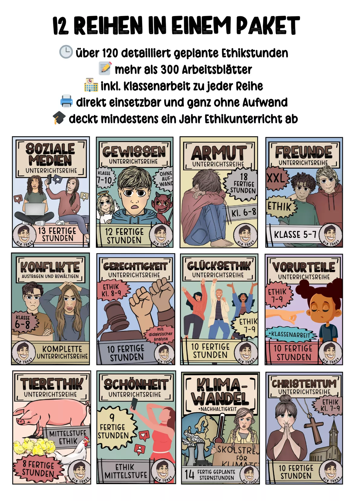 Bild in der Beschreibung des Unterrichtsmaterials Ethik - Megapaket von Sir Tobey - Ethik mit Klasse und alles zum Schulstart #1