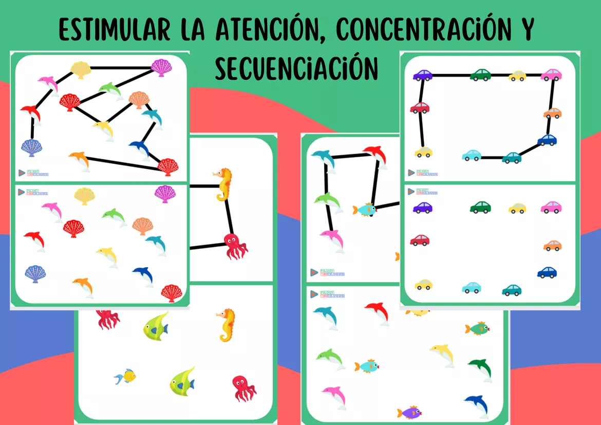 Bild in der Beschreibung des Unterrichtsmaterials Actividades con patrones de Atención - Concentración - Planificación TDAH von Macarena García - Play In Class #2