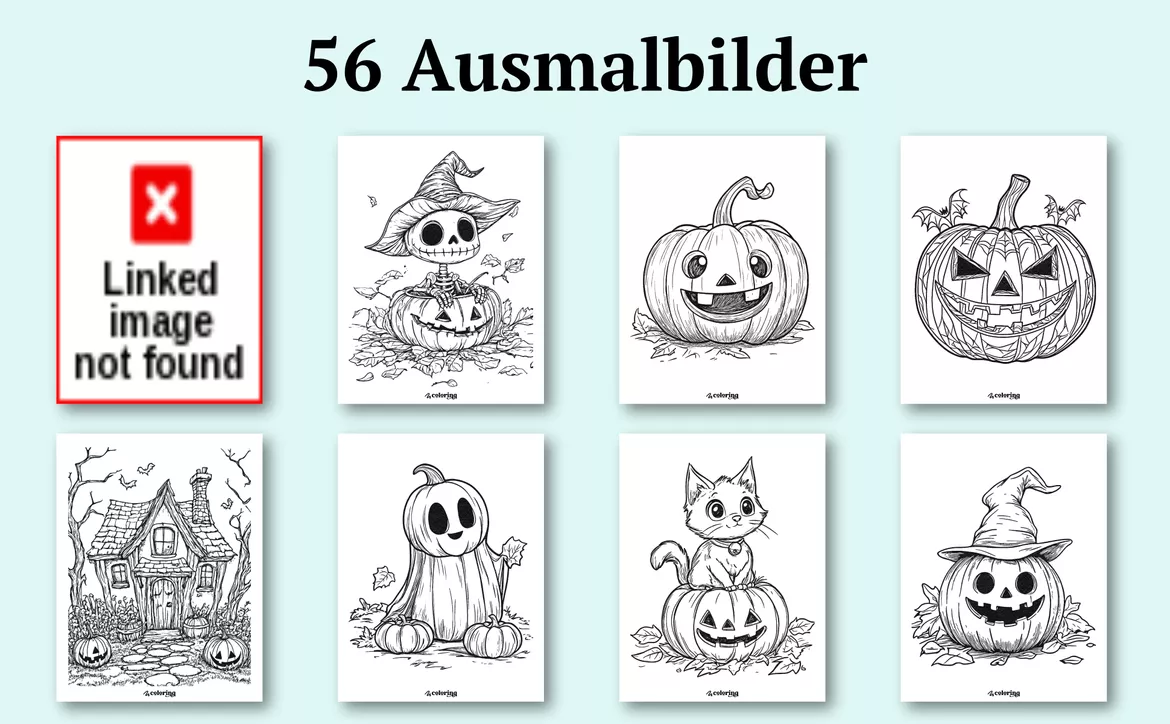 Bild in der Beschreibung des Unterrichtsmaterials Süßes Halloween ➜ Ausmalbilder (55 Malvorlagen) - Süßes Halloween von colorinq #2